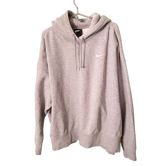 Nike Size XXL Grey Hooded Pullover Sweatshirt White Swoosh - Picture 1 of 5
